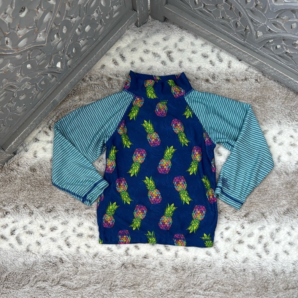 UV Skinz long sleeve rashguard girl 3T tropical rainbow pineapple beach Hawaiian